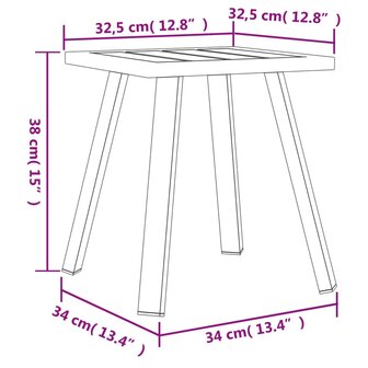 Tuintafel 34x34x38 cm staal antracietkleurig 7