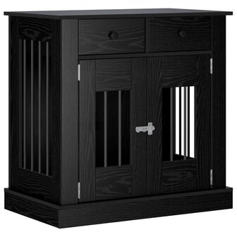 Hondenbench Meubel Zwart eiken 80 x 47,5 x 80 cm Bewerkt hout 2