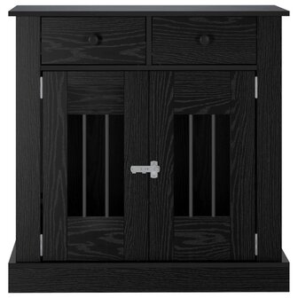 Hondenbench Meubel Zwart eiken 80 x 47,5 x 80 cm Bewerkt hout 4