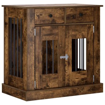 Hondenbench Meubel Gerookt eiken 80 x 47,5 x 80 cm Bewerkt hout 2