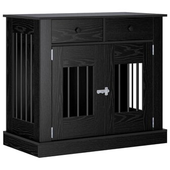 Hondenbench Meubel Zwart eiken 90 x 47,5 x 80 cm Bewerkt hout 2