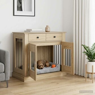 Hondenbench Meubel Sonoma Eiken 90 x 47,5 x 80 cm Bewerkt hout 1