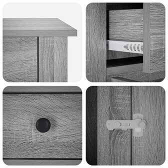 Hondenbench Meubel Grijs Sonoma 90 x 47,5 x 80 cm Bewerkt hout 7