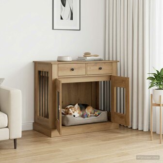 Hondenbench Meubel Artisanaal eiken 90 x 47,5 x 80 cm 1