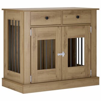 Hondenbench Meubel Artisanaal eiken 90 x 47,5 x 80 cm 2