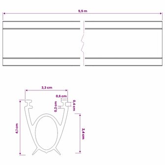 Garage Deurafsluiting Zwart 41 x 33 mm 5,5 m PVC 8