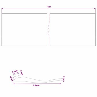 Garage Deurafsluiting Zwart 52 x 2 mm 6 m PVC 9