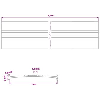 Garage Deurafsluiting Zwart 70 x 6 mm 4,5 m PVC 8