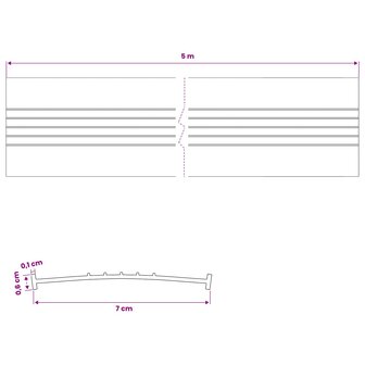 Garage Deurafsluiting Zwart 70 x 6 mm 5 m PVC 8