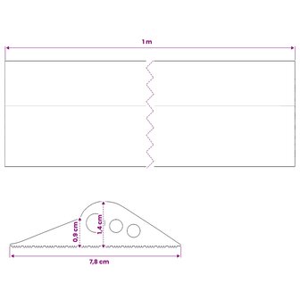 Drempelprofiel voor garagedeur Zwart 78 x 14 mm 1 m EPDM-rubber 8