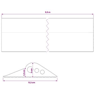 Drempelprofiel voor garagedeur 112 x 20 mm 5,5 m EPDM-rubber 8