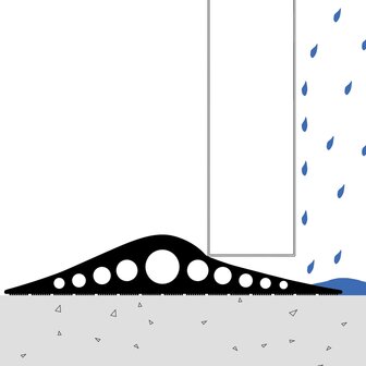 Drempelprofiel voor garagedeur 155 x 28 mm 1,5 m EPDM-rubber 7