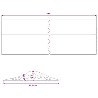 Drempelprofiel voor garagedeur 155 x 28 mm 5 m EPDM-rubber 8