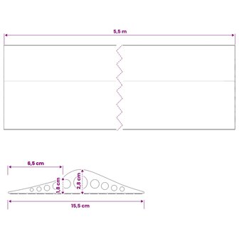 Drempelprofiel voor garagedeur 155 x 28 mm 5,5 m EPDM-rubber 8