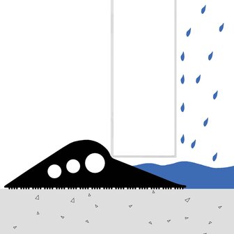 Drempelprofiel voor garagedeur Zwart 75 x 12 mm 5 m EPDM-rubber 7