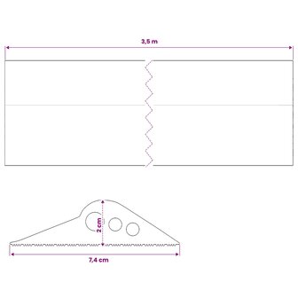 Drempelprofiel voor garagedeur 74 x 20 mm 3,5 m EPDM-rubber 8