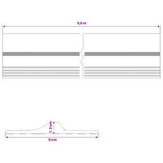 Drempelprofiel voor garagedeurZwart en Geel 12 x 90 mm 5,5 m PVC 8