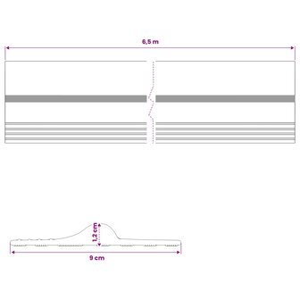 Drempelprofiel voor garagedeurZwart en Geel 12 x 90 mm 6,5 m PVC 8