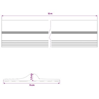 Drempelprofiel voor garagedeurZwart en Geel 12 x 90 mm 12 m PVC 8