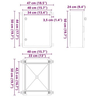 Groepenkast Grijs 47 x 24 x 50 cm ABS Kunststof 9