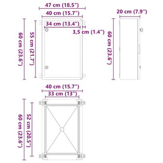 Groepenkast Grijs 47 x 20 x 50 cm ABS Kunststof 9