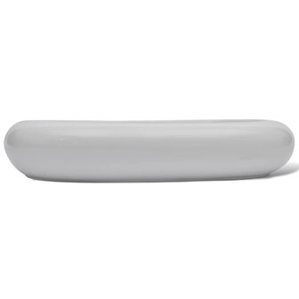 Luxe keramische wasbak ovaal 63 x 42 cm (wit) 5