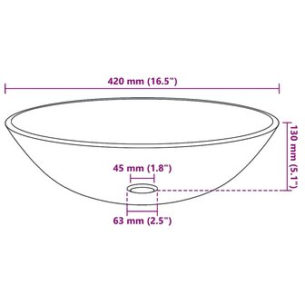 Wasbak gehard glas 42 cm matglas 4