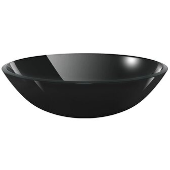 Wasbak gehard glas 42 cm zwart 2