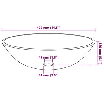 Wasbak gehard glas 42 cm zwart 4