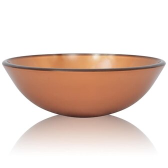 Wasbak gehard glas 42 cm bruin 2
