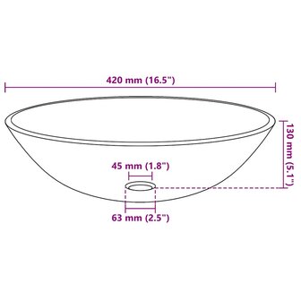 Wasbak gehard glas 42 cm bruin 4