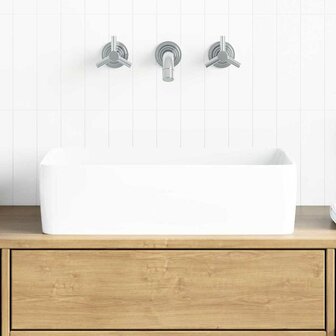 Wasbak 48x37x13 rechthoekig keramiek wit 1