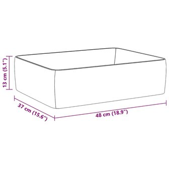 Wasbak 48x37x13 rechthoekig keramiek wit 9