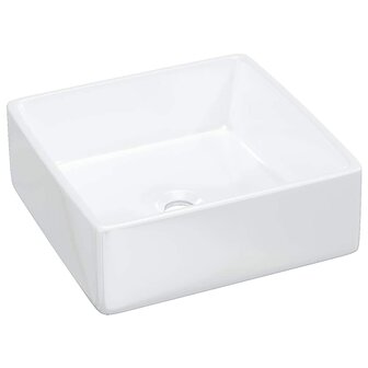 Wasbak 37x37x13 cm vierkant keramiek wit 2