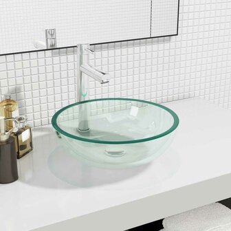 Wasbak 35x12 cm gehard glas transparant 1