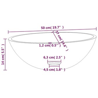 Wasbak 50x37x14 cm glas mat 7