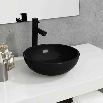 Wasbak 35x12 cm gehard glas zwart 1