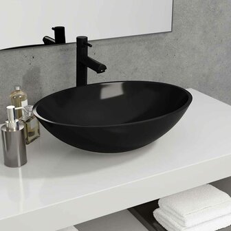 Wasbak 50x37x14 cm glas zwart 1