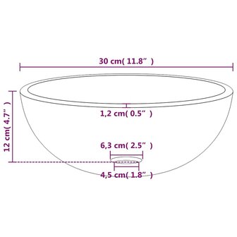 Wasbak 30x12 cm gehard glas wit 5