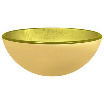 Wasbak 30x12 cm gehard glas goudkleurig 2