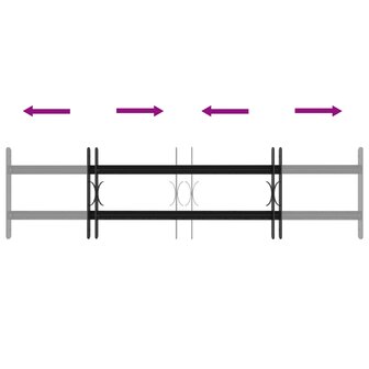 Raamhekwerk met 2 kruisregels 3 st 63-114 cm 6