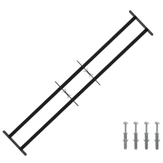 Raamhekwerk met 2 kruisregels 3 st 93-174 cm 1