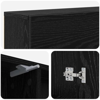 Haardombouw Zwart eiken 102 x 18 x 100,5 cm Bewerkt hout 9