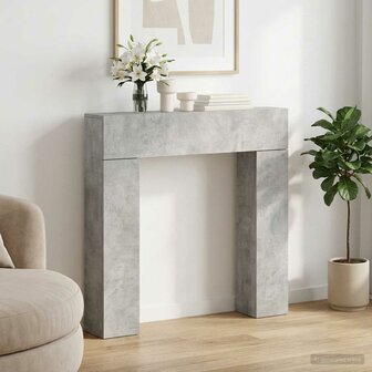 Haardombouw Betongrijs 102 x 18 x 100,5 cm Bewerkt hout 1