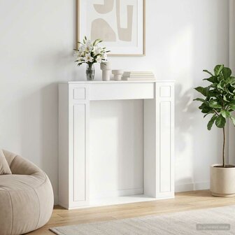Haardombouw Hoogglans Wit 100 x 20 x 100 cm Bewerkt hout 1