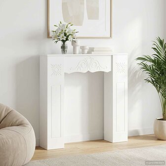 Haardombouw Hoogglans Wit 102 x 20 x 102 cm Bewerkt hout 1