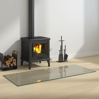 Vuurplaats Glazen Plaat Transparant 120 x 50 cm Glas 1