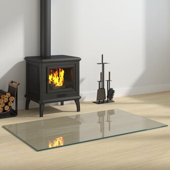 Vuurplaats Glazen Plaat Transparant 100 x 60 cm Glas 1