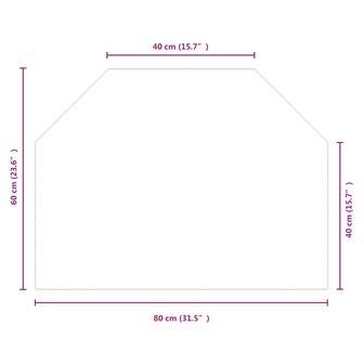 Vuurplaats Glazen Plaat Transparant 80 x 60 cm Glas 7