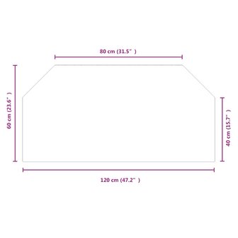 Vuurplaats Glazen Plaat Doorzichtig 120 x 60 cm Glas 7